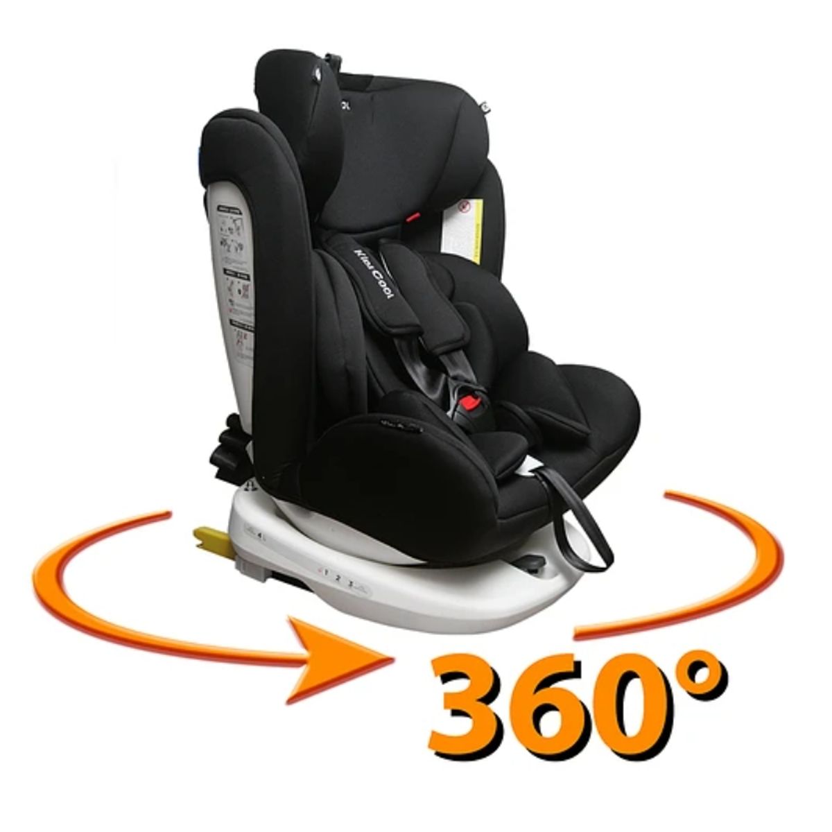 KIDSCOOL - Silla De Auto Giro 360° Negro 4 Etapas