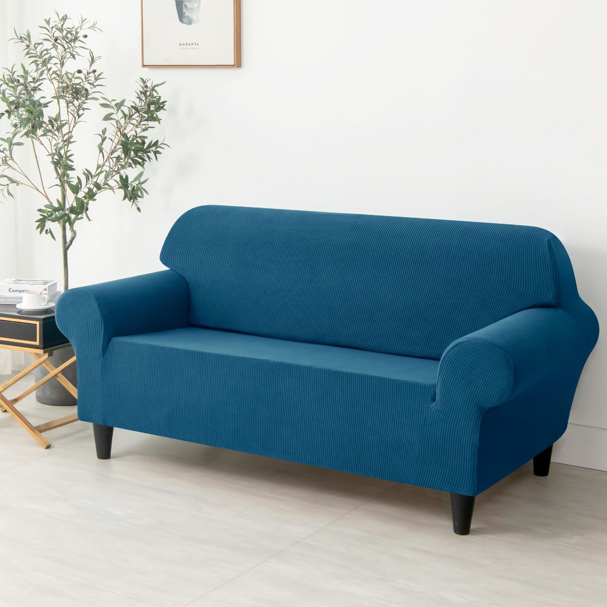 PALERMO - Funda protectora sofa 2 cuerpos azul