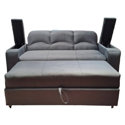 Imagen 2 del producto SOFA CAMA FUNCIONAL 2 PZ DECO FELPA GRIS OSCURO