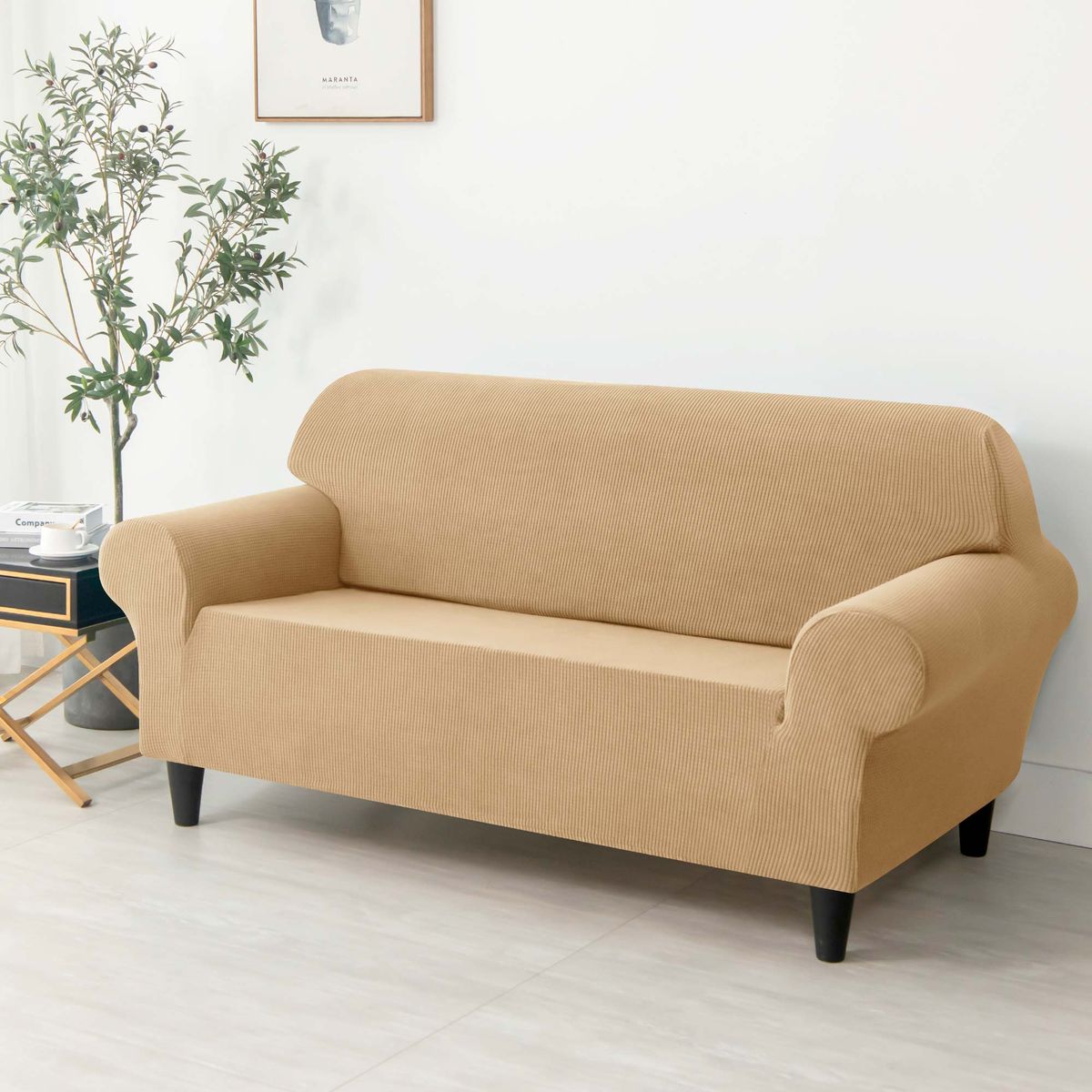 PALERMO - Funda protectora sofa 2 cuerpos beige