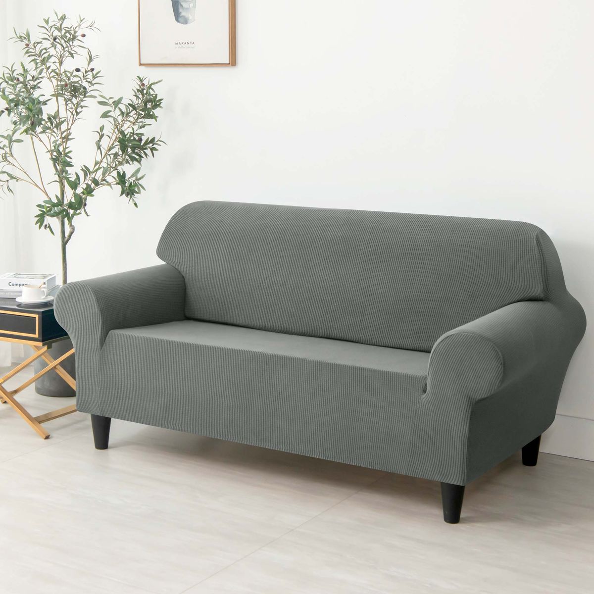 PALERMO - Funda protectora sofa 2 cuerpos gris