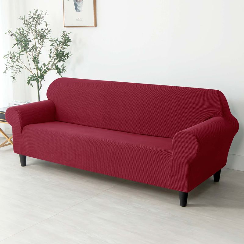 PALERMO - Funda protectora sofa 3 cuerpos burdeo