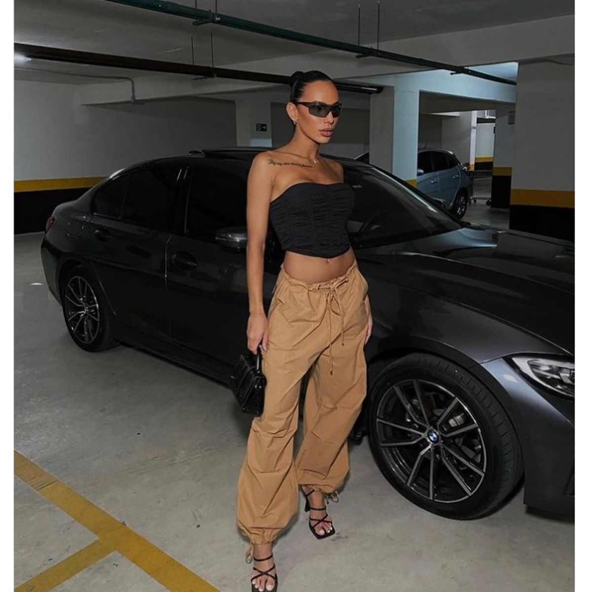 GARSIL - Pantalon Tipo Cargo De Tela Para Mujer Con Ajuste En Tobillos