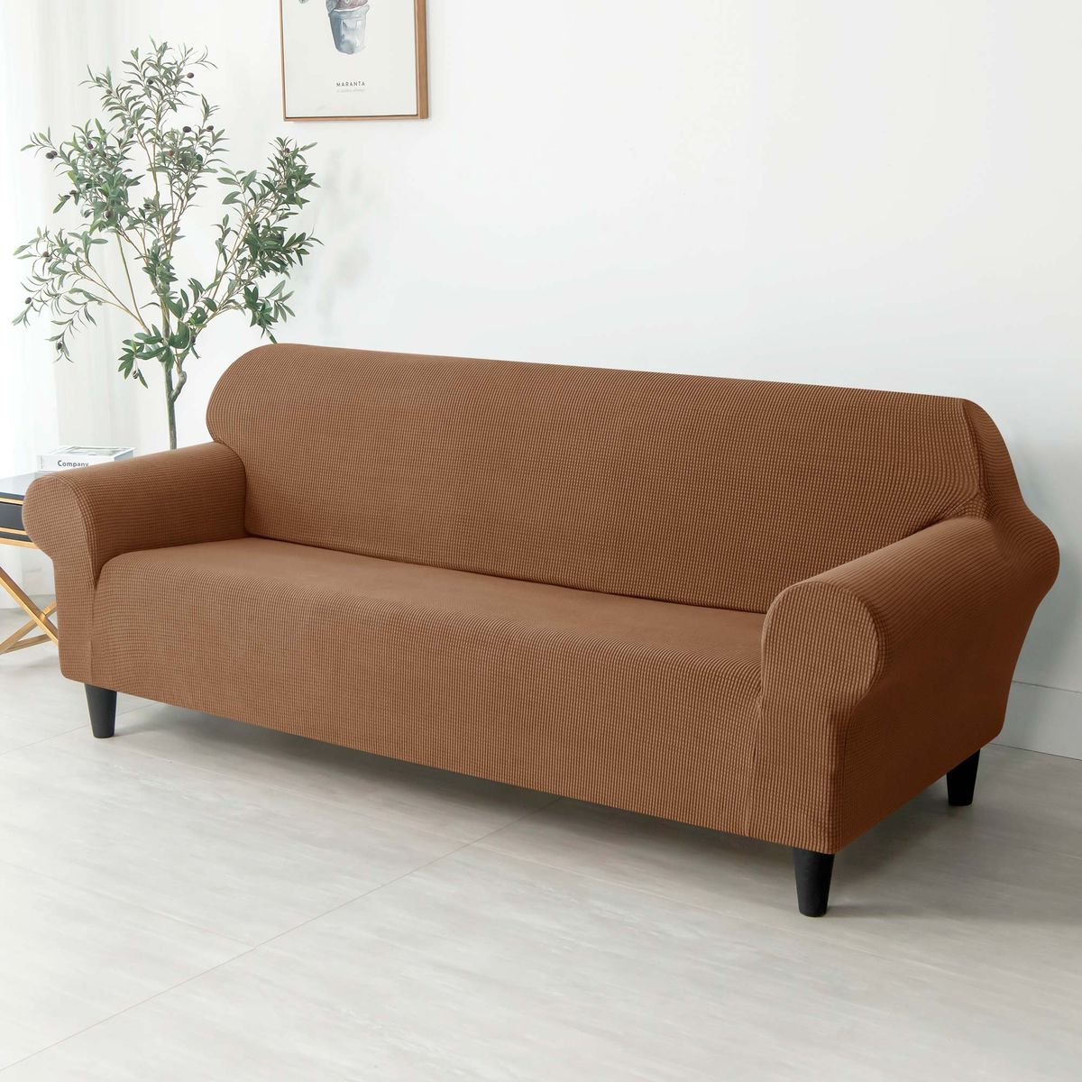 PALERMO - Funda protectora sofa 3 cuerpos cafe