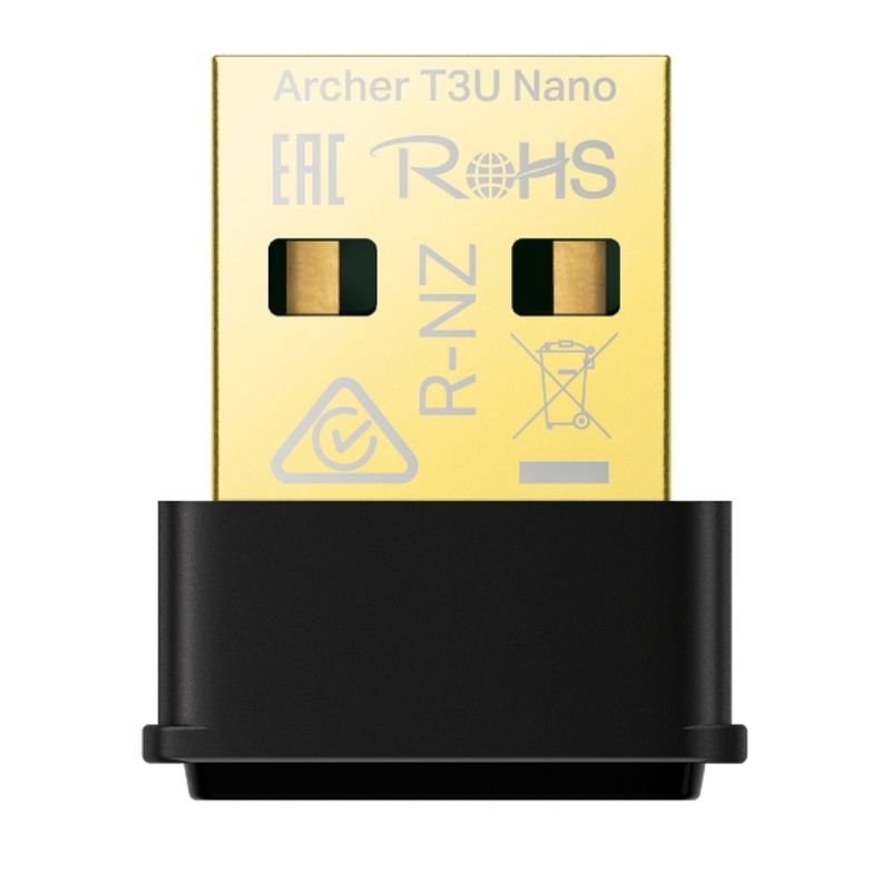 TP LINK - Adaptador TPLink Archer T3U Nano USB AC1300 Wireless MU-MIMO - Negro