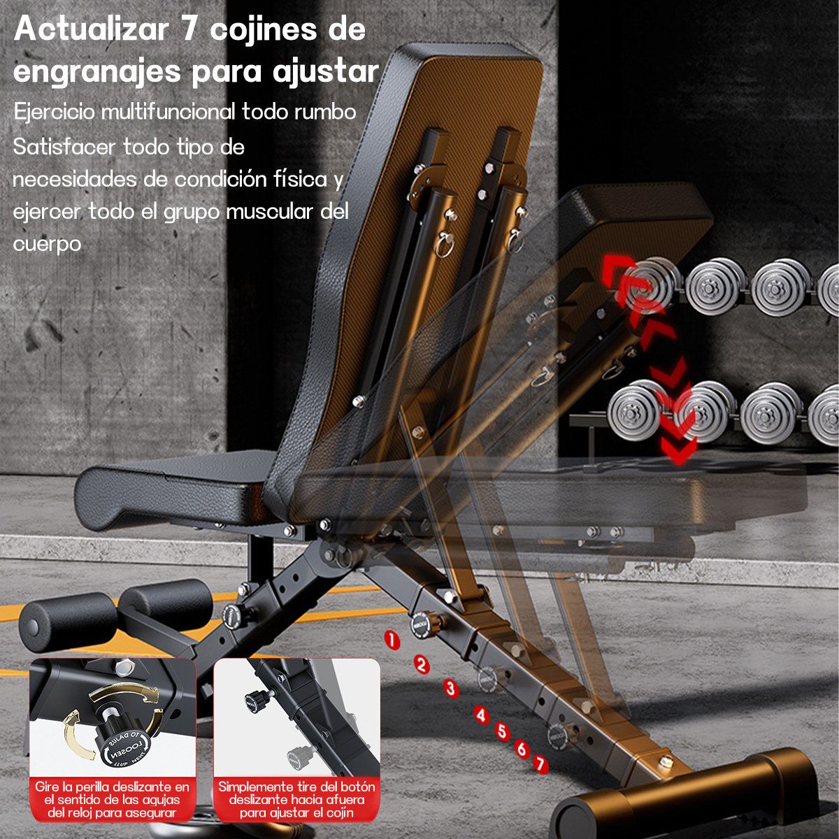 KOKILA - Banco Fitness Multifuncional Para El Hogar 13 En 1 Plegable