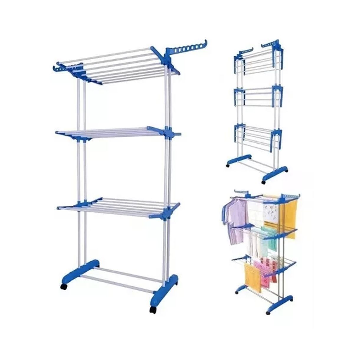 GENERICO - Tendedero Ropa Perchero Plegable Colgador De 3 Niveles