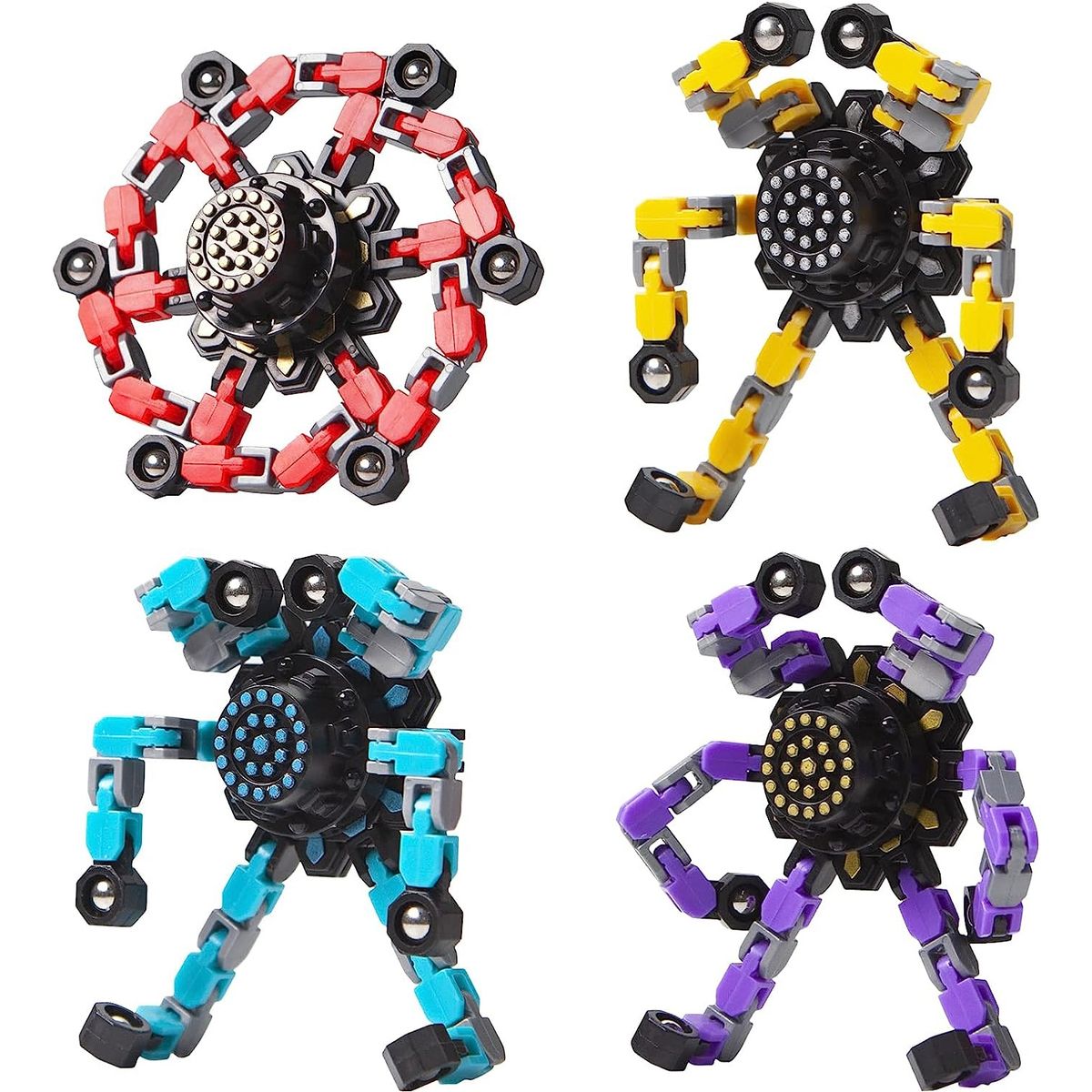 WELDMON - 4pk spinner juguete transformables para niño y adulto