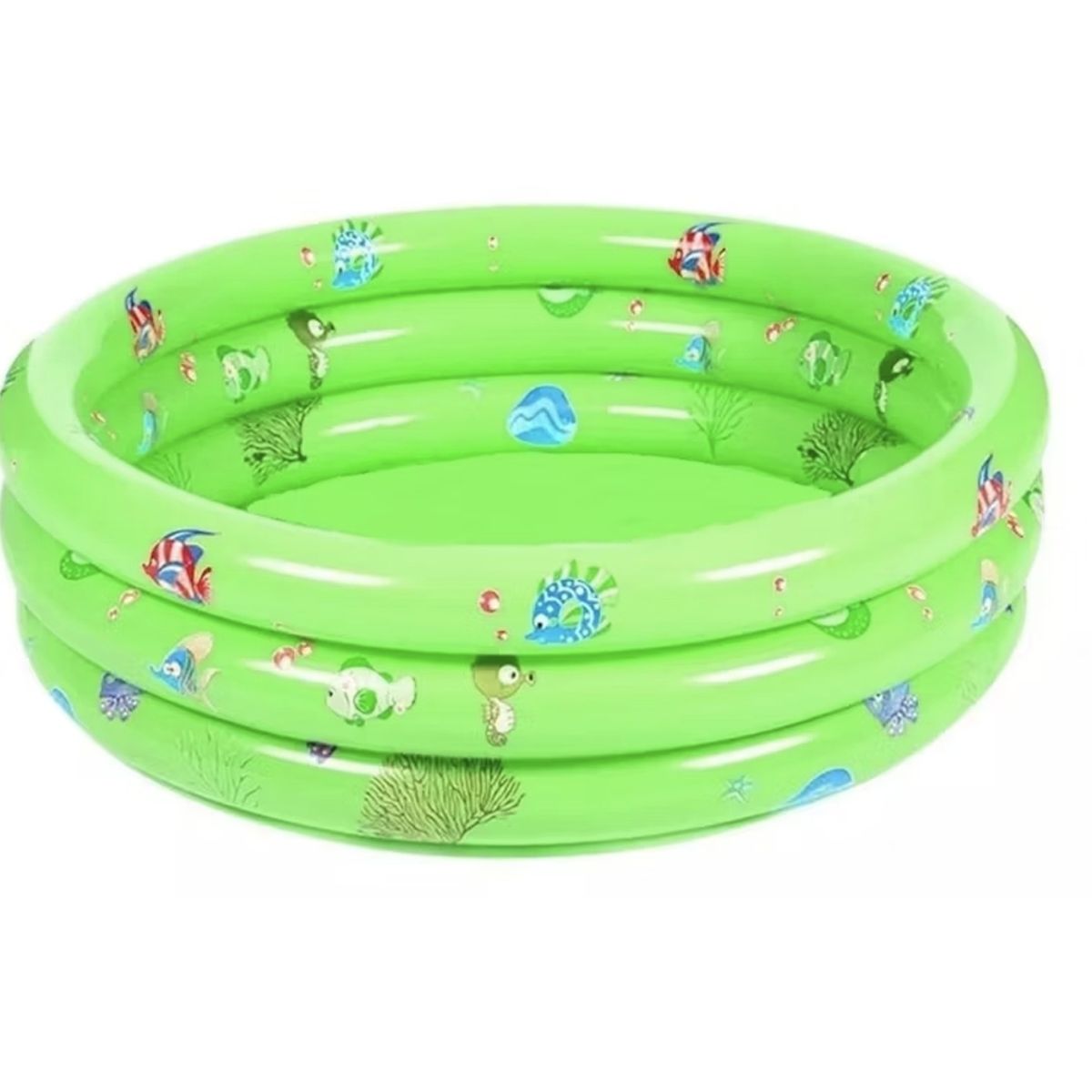 GENERICO - Piscina Inflable Plástico Bebe 3 Anillos 100 Cm Verano verde