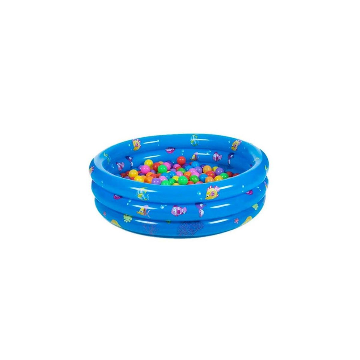 GENERICO - Piscina Inflable Plástico Bebe 3 Anillos 100 Cm Verano azul