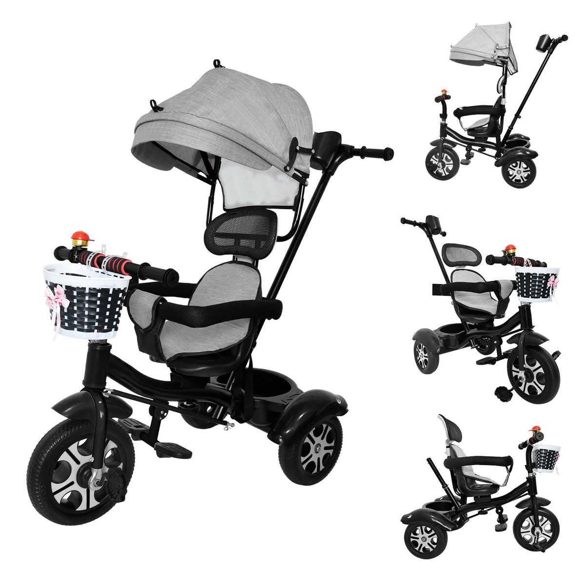 KOKILA - Triciclo Explorer Bebés Paseador Coche 360