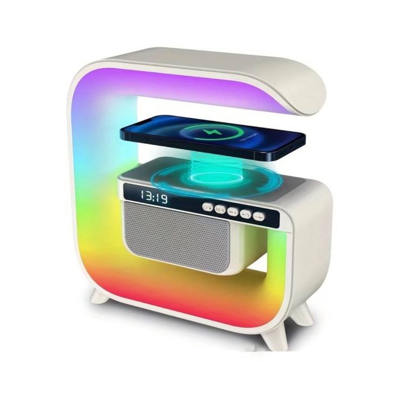 GENERICO - Lampara Mesa Inteligente Luces Bluetooh Cargador Inalambrica Cuadrada