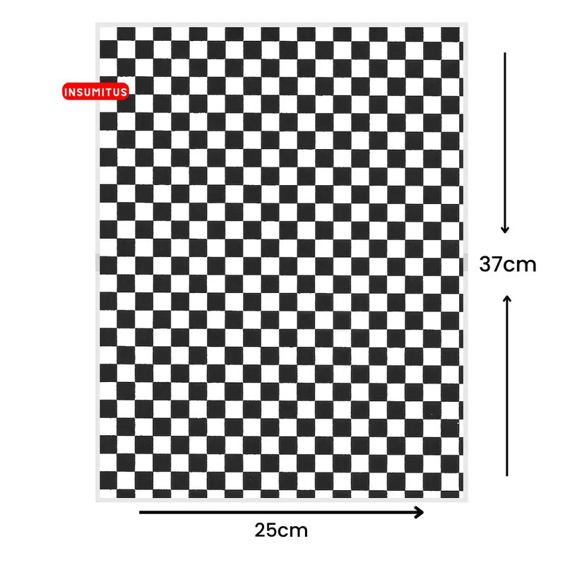 GENERICO - Papel Antigrasa 25x37cm Cuadros Negros 100 hojas