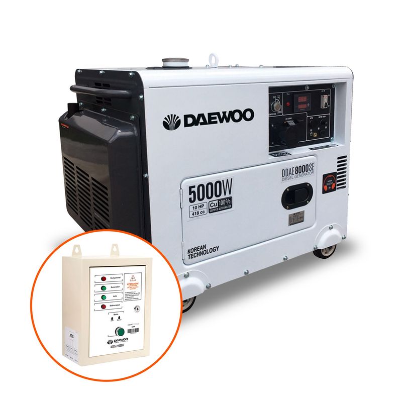 DAEWOO - Generador Diesel Insonoro 5 Kw + Tablero Transf. Ats Daewoo