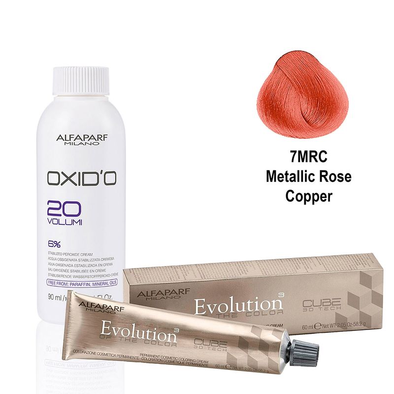 ALFAPARF MILANO - Tintura Profesional Alfaparf Evolution N°7MRC + Agua 20v.
