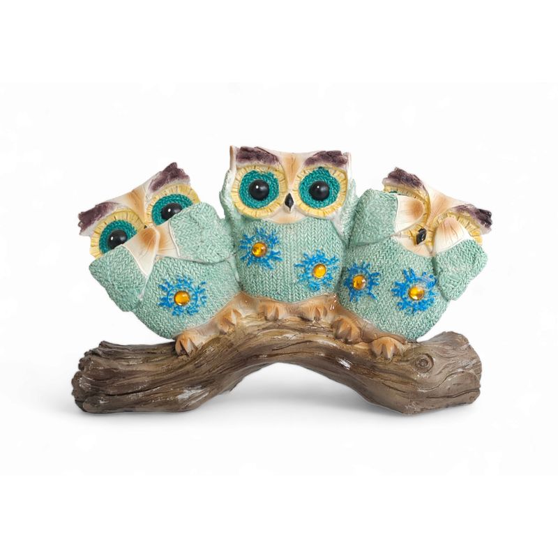 MOGA - Buhos Sordo Ciego Mudo Sabios Figura Decorativa