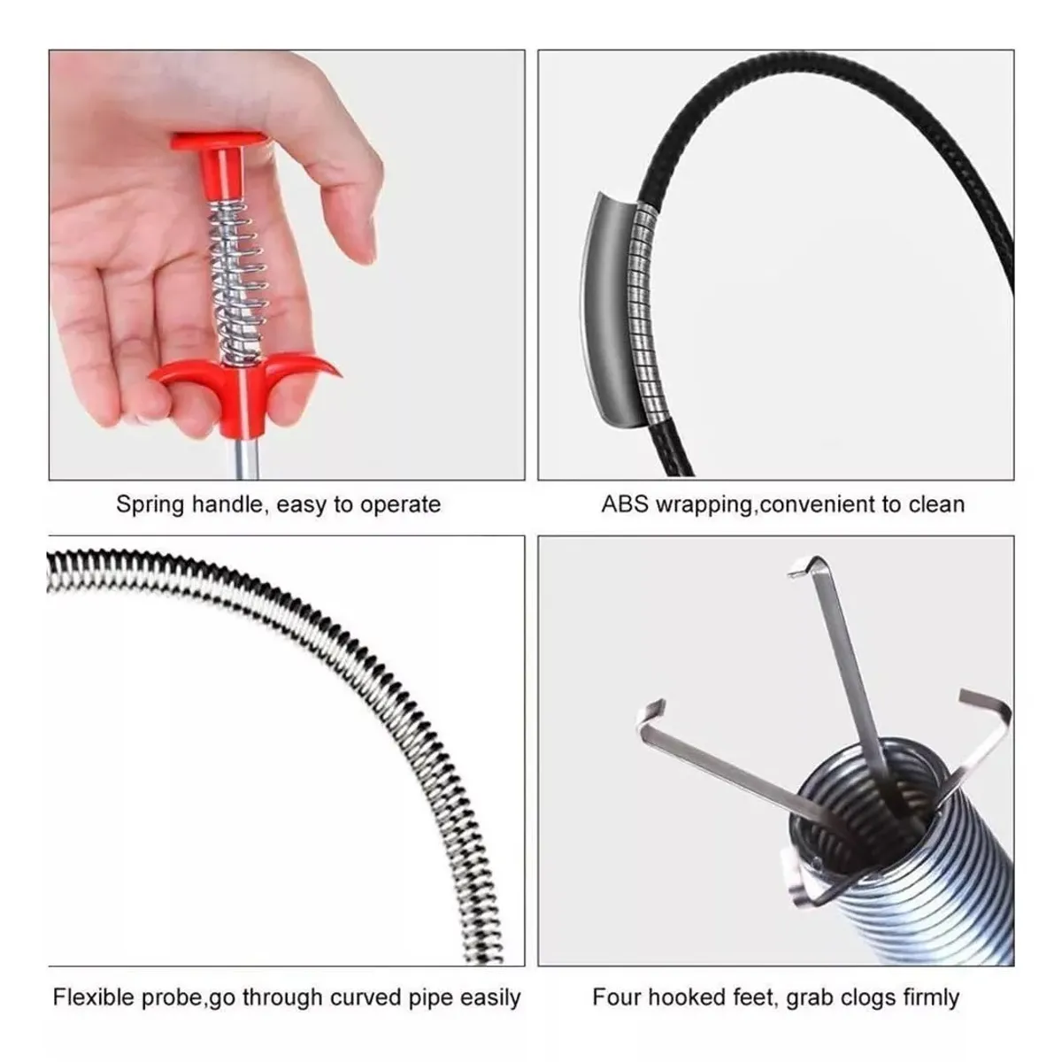 ESHOPANGIE - Gancho Destapa Tubería Cañería Drenaje Cocina Ducha Desagüe