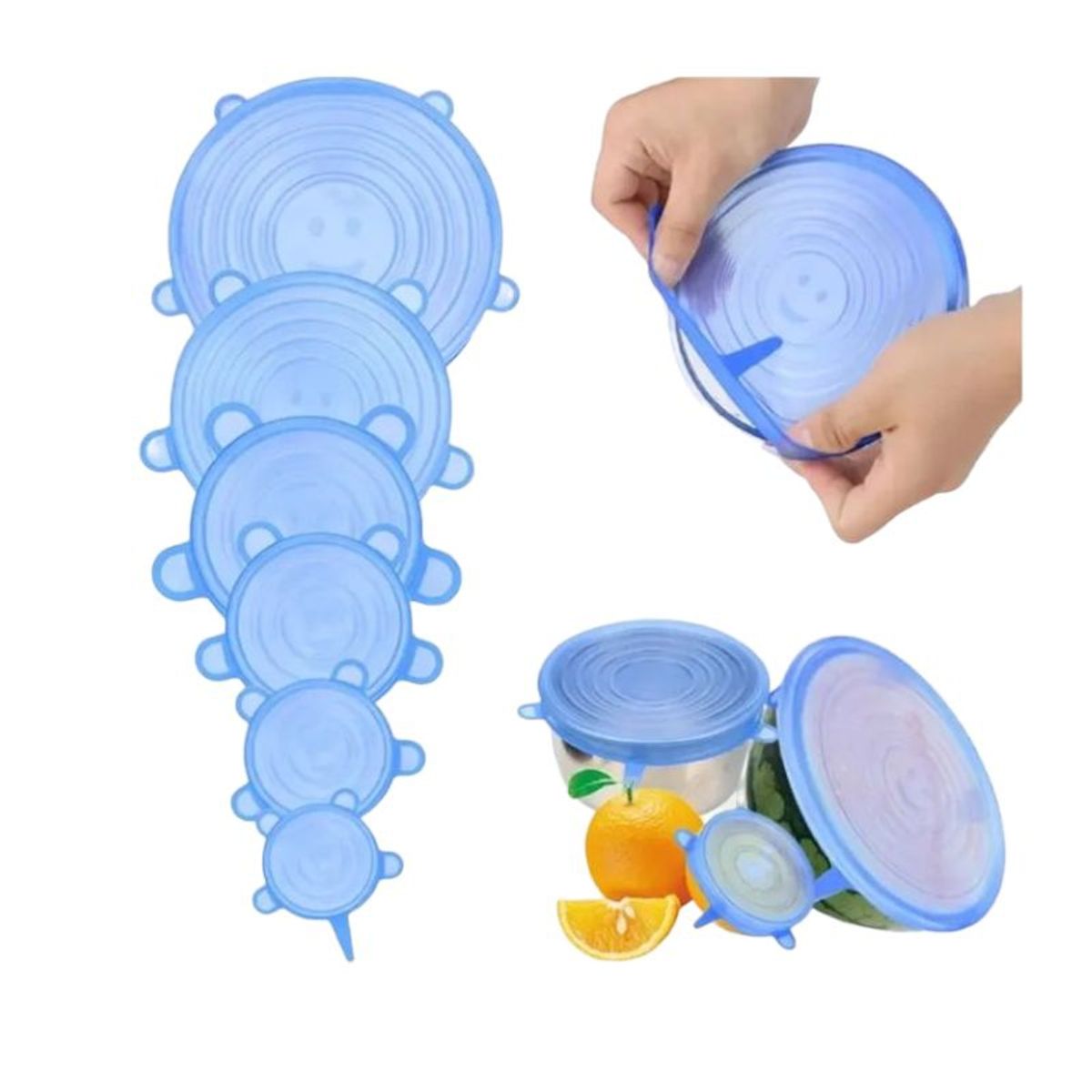 GENERICO - Cubierta De Silicona Para Alimentos 6 Pzas