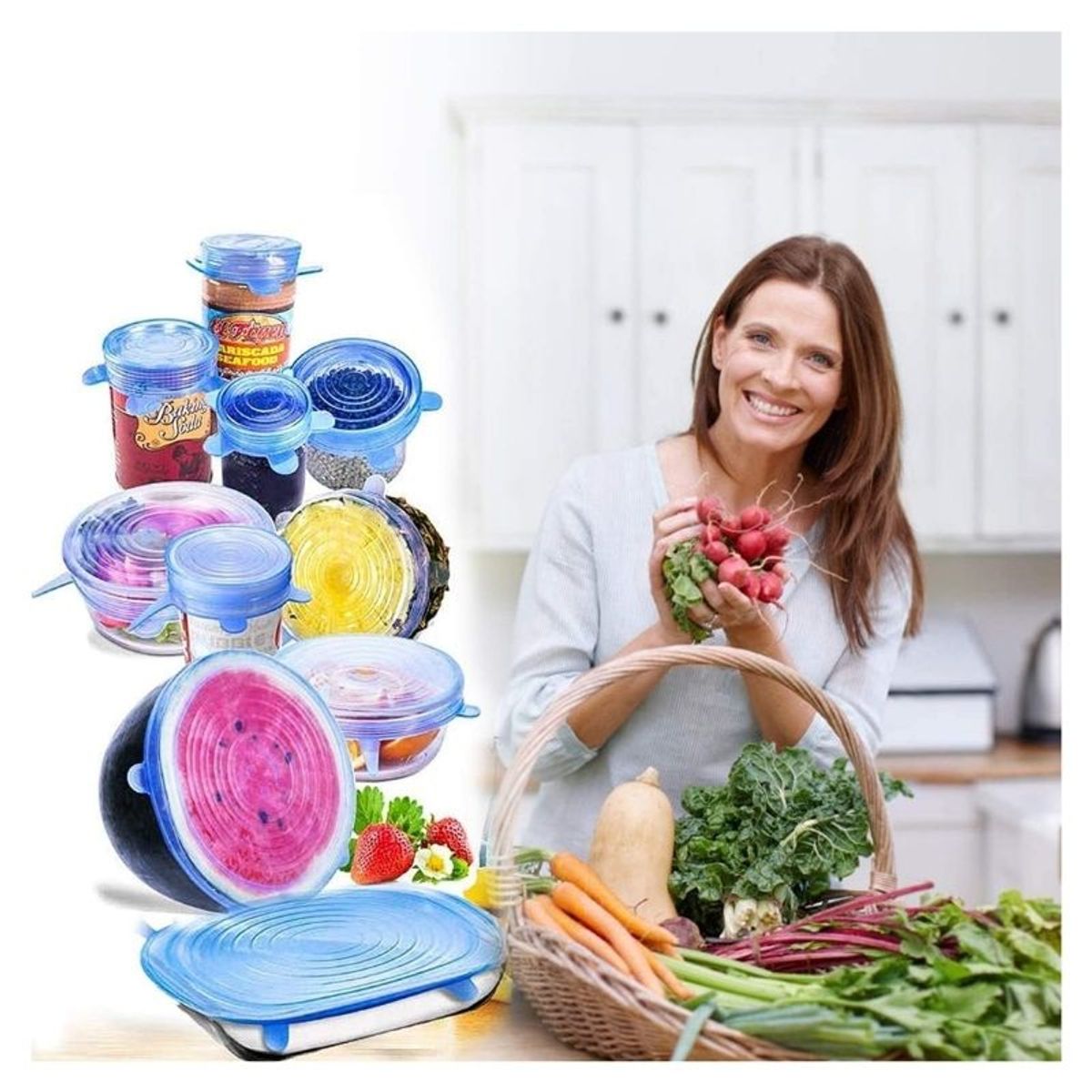 GENERICO - Cubierta De Silicona Para Alimentos 6 Pzas