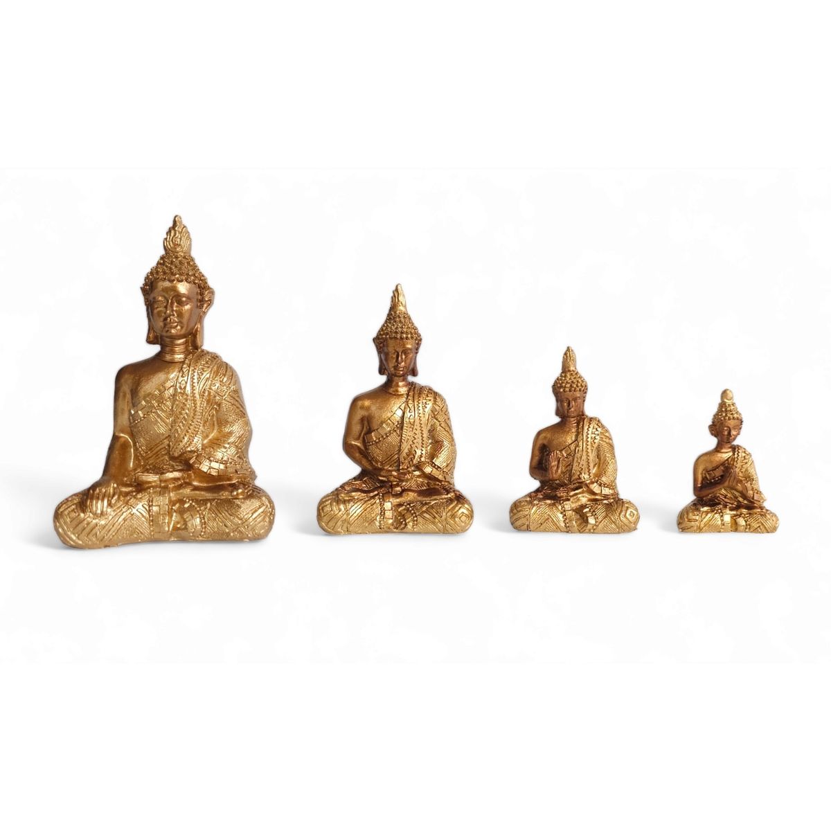 MOGA - Buda Mudra Mujer Meditando Set 4 Piezas Zen Figuras Decorativas