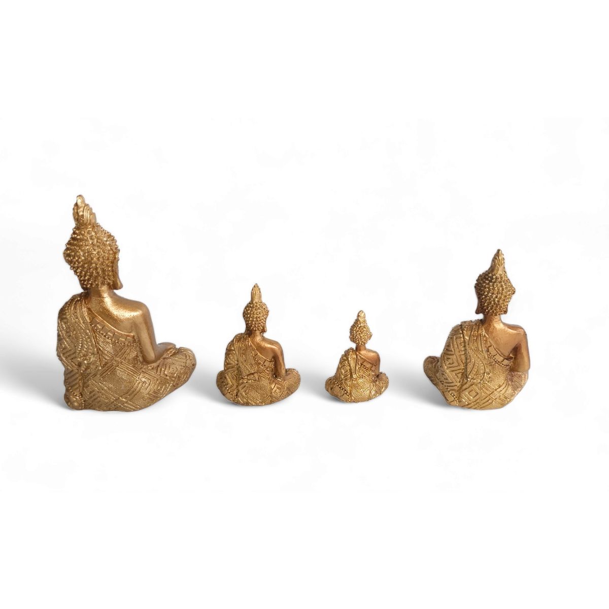 MOGA - Buda Mudra Mujer Meditando Set 4 Piezas Zen Figuras Decorativas