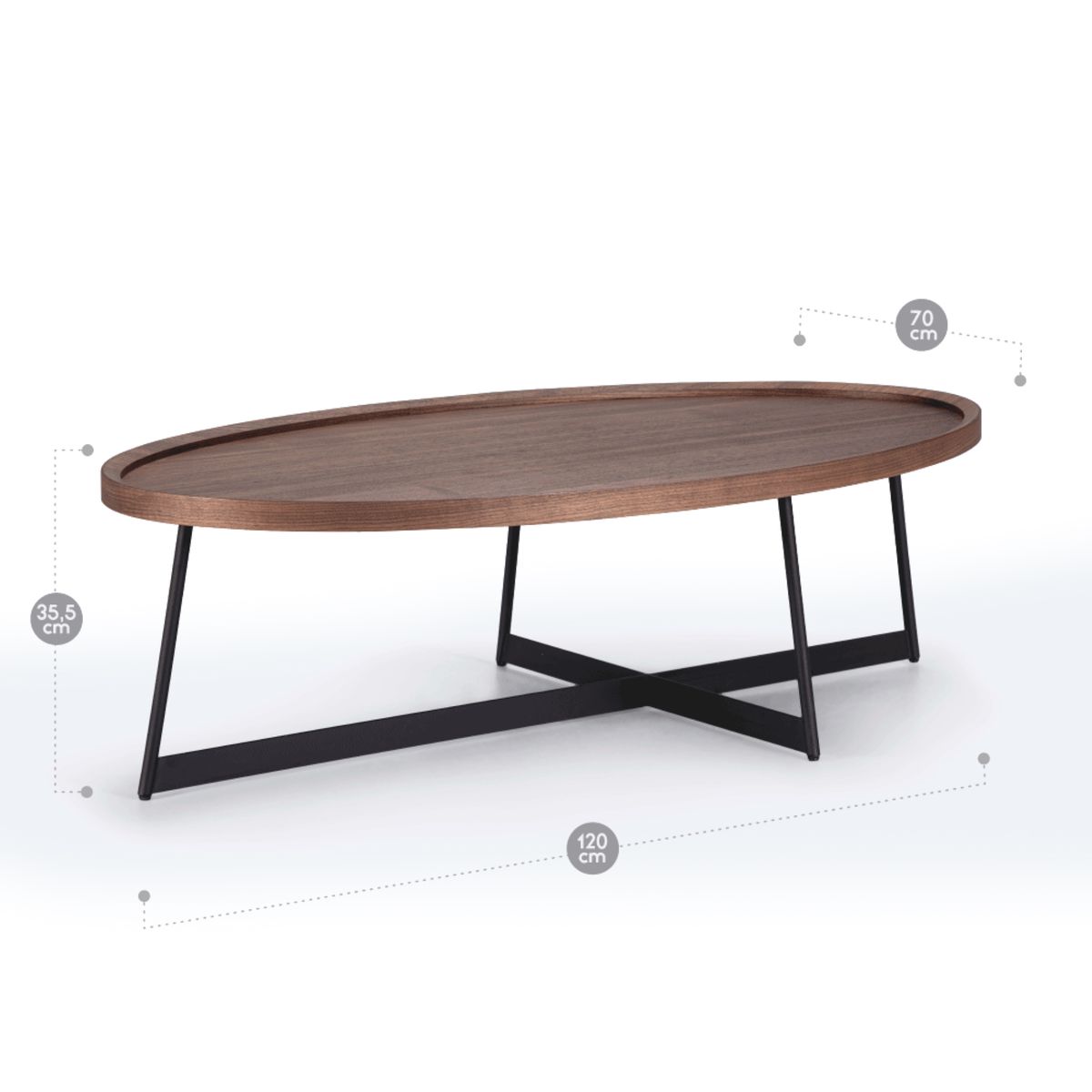 ROSEN - Mesa de Centro Rosen Liberty 120 x 70 cm Nogal