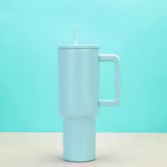GENERICO - Vaso Termico Mug Asa Doble Pared 12l Inoxidable Frio Calor CELESTE
