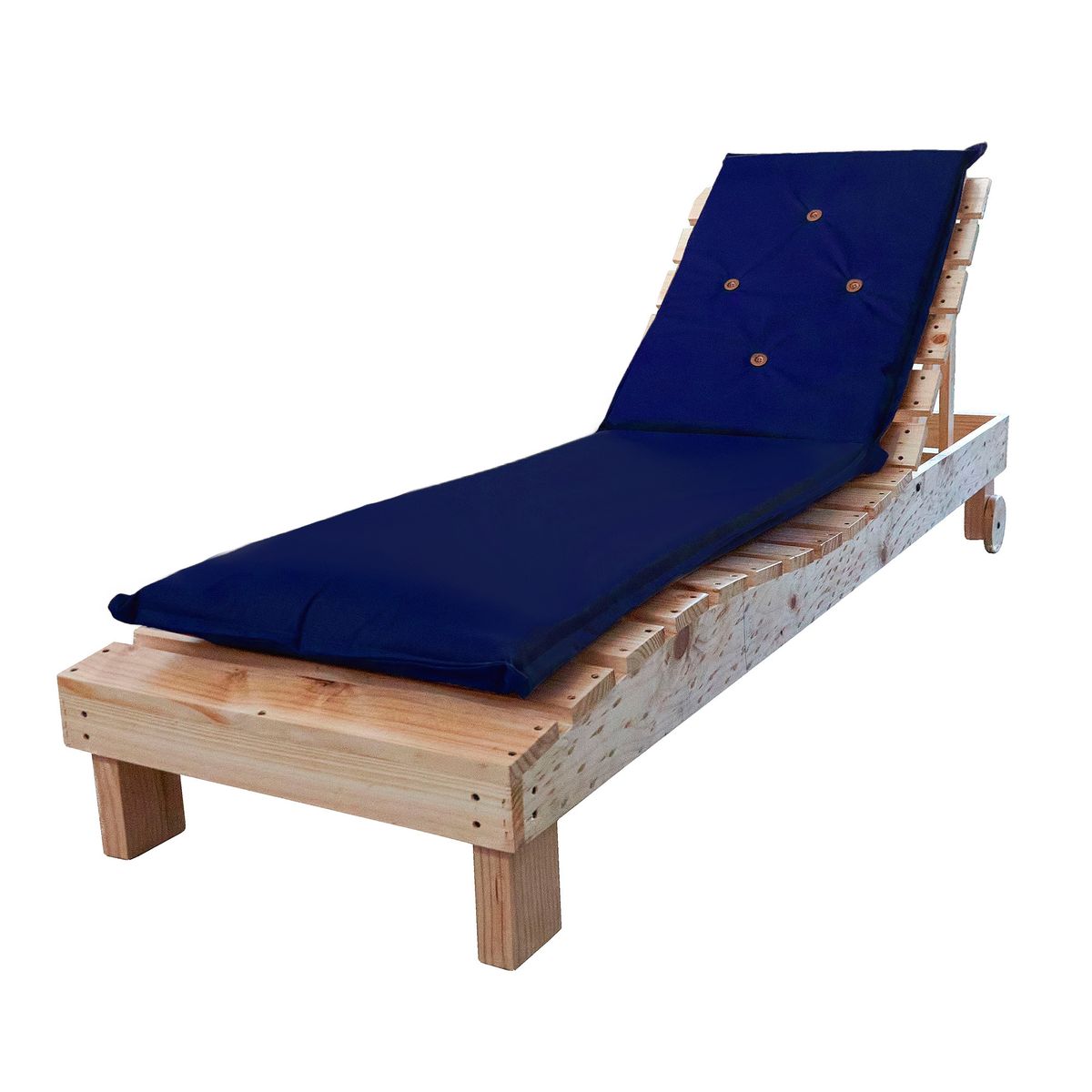 CHILENA CASAGRANDE - REPOSERA TERRAZA  MADERA / COJIN AZUL