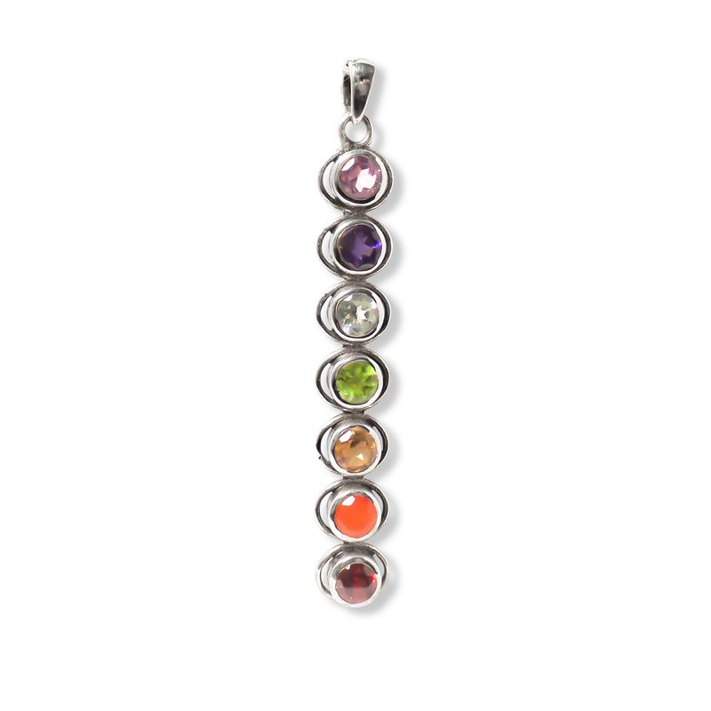 ANDREA COGGIOLA JOYAS - Colgante 7 Chakras Piedras Plata Fina 925