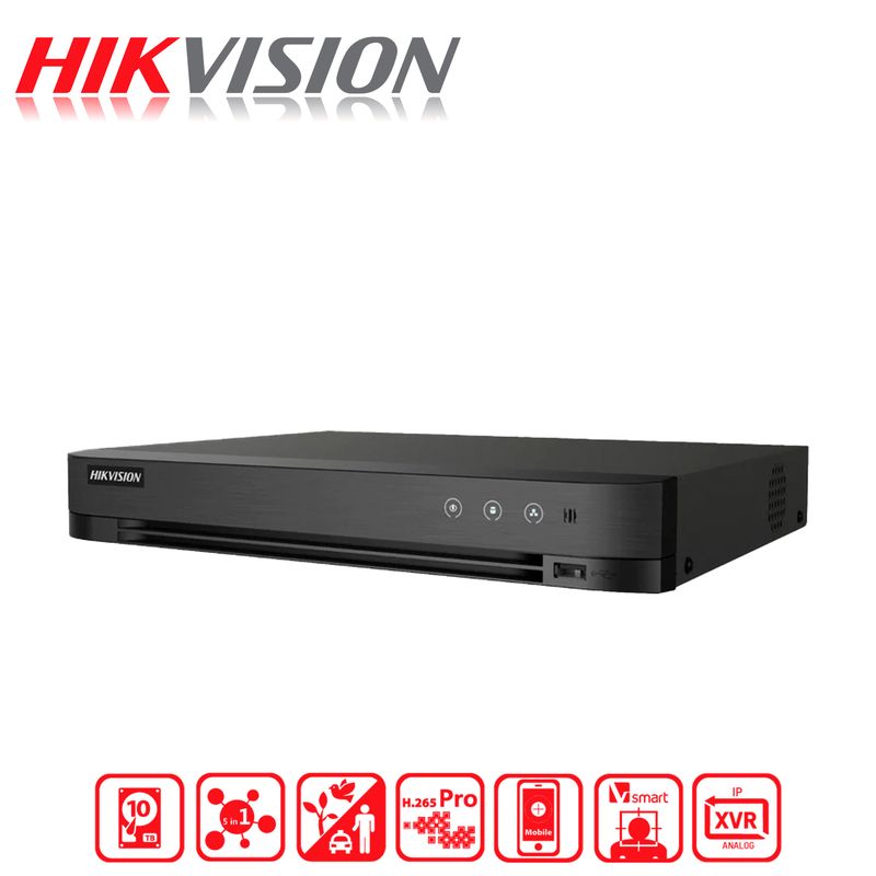 HIKVISION - DVR 8 Canales Turbo HD Pentahibrido Hikvision AcuSense H.265.