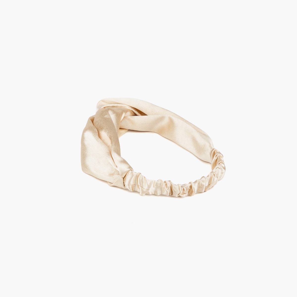 LOUNGE - Cintillo Mujer Banda Elástica Satinada Dorado.