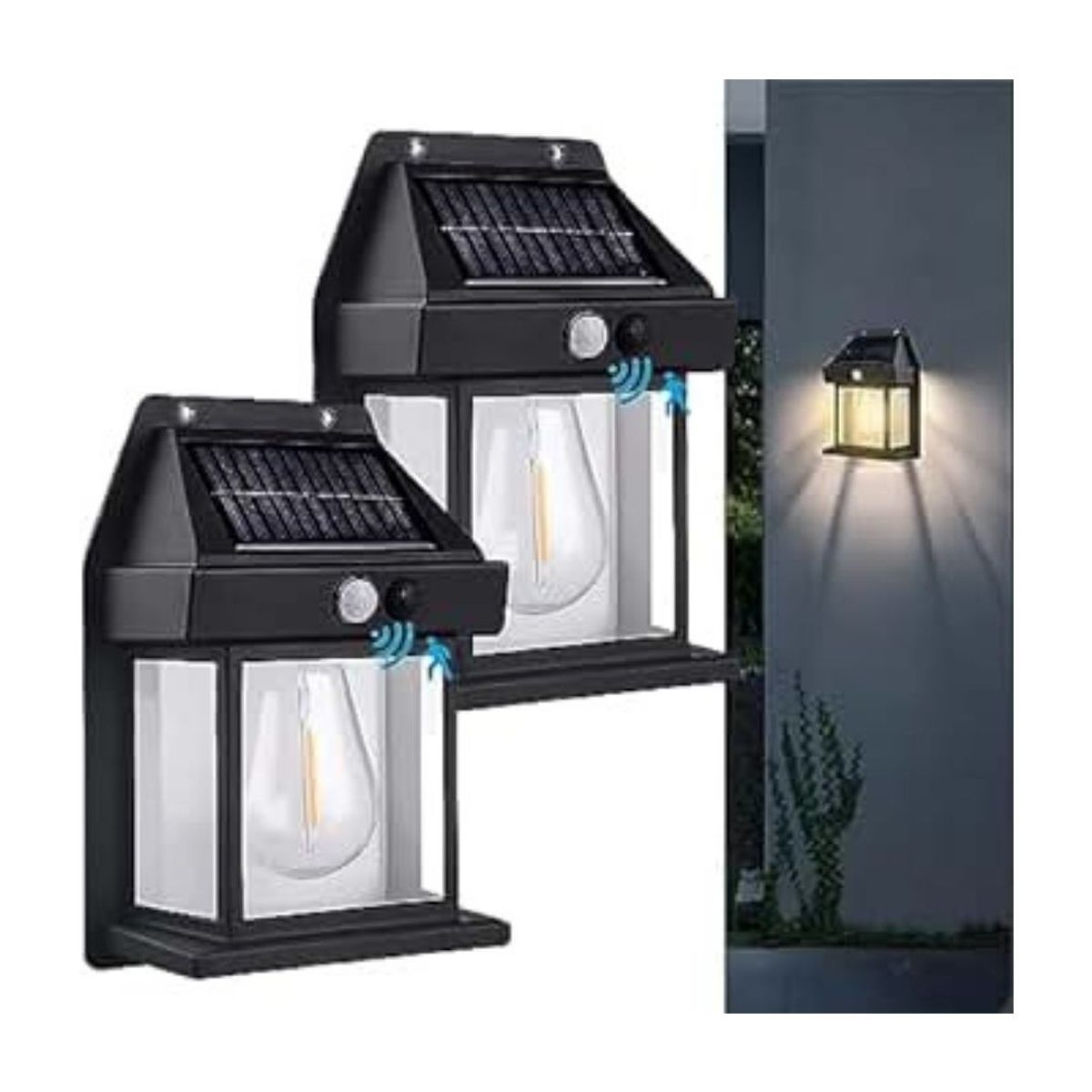 GENERICO - Farol Solar De Pared Con Sensor Movimiento Luz Cálida Exterior.