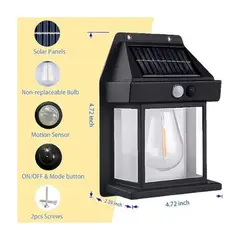 GENERICO - Farol Solar De Pared Con Sensor Movimiento Luz Cálida Exterior
