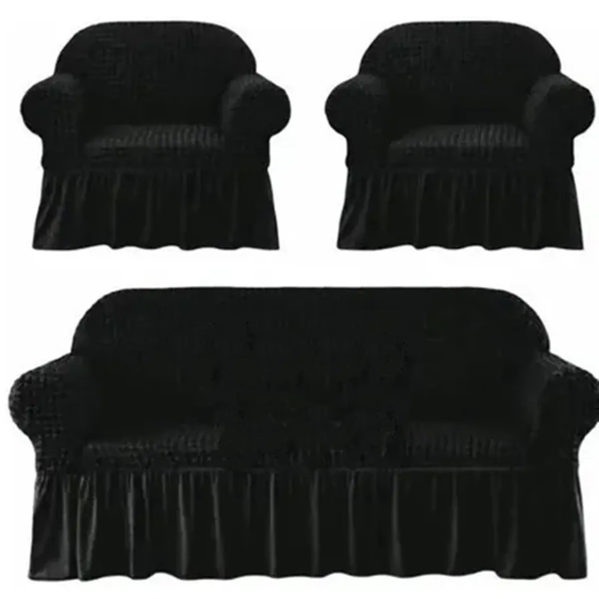 GENERICO - Funda Cubre Sofá Sillón Algodón Turco NEGRO 3-1-1 Cuerpos