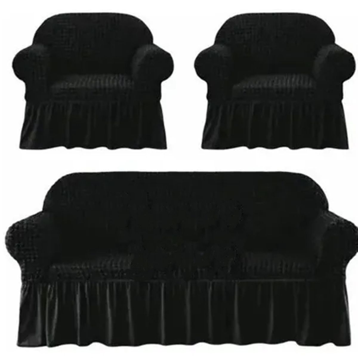 GENERICO - Funda Cubre Sofá Sillón Algodón Turco NEGRO 3-1-1 Cuerpos