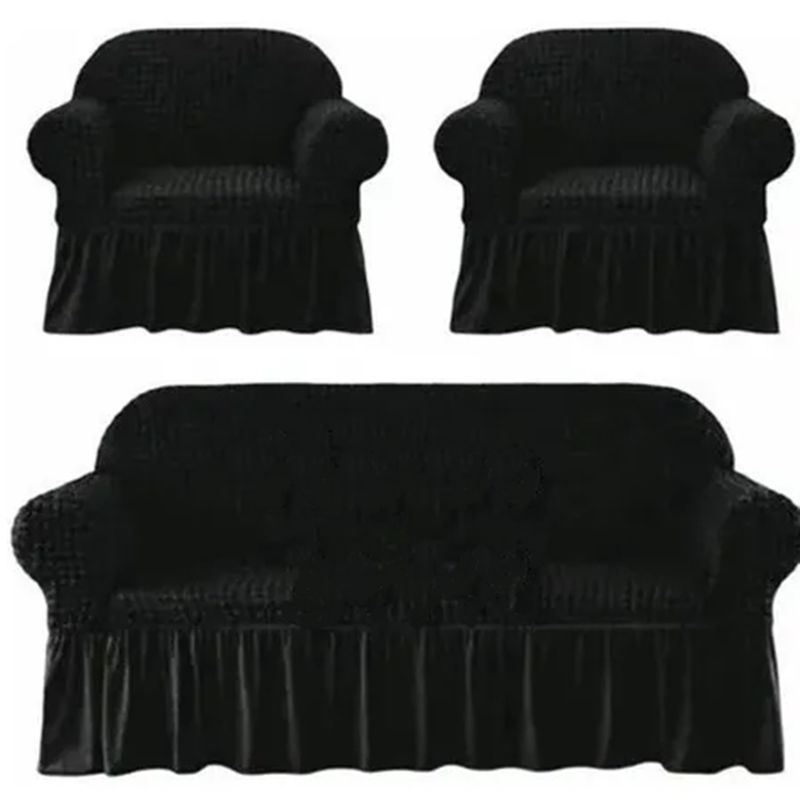 GENERICO - Funda Cubre Sofá Sillón Algodón Turco NEGRO 3-1-1 Cuerpos