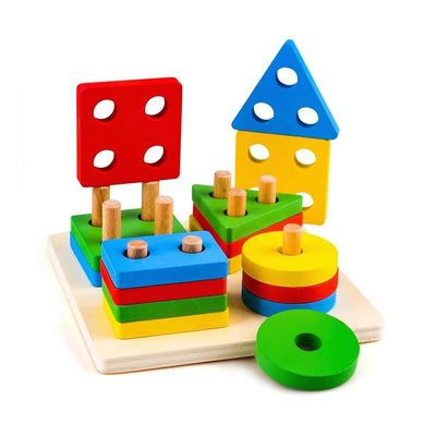 Imagen 2 del producto Juguete De Encaje Formas Geométricas Didáctico Montessori