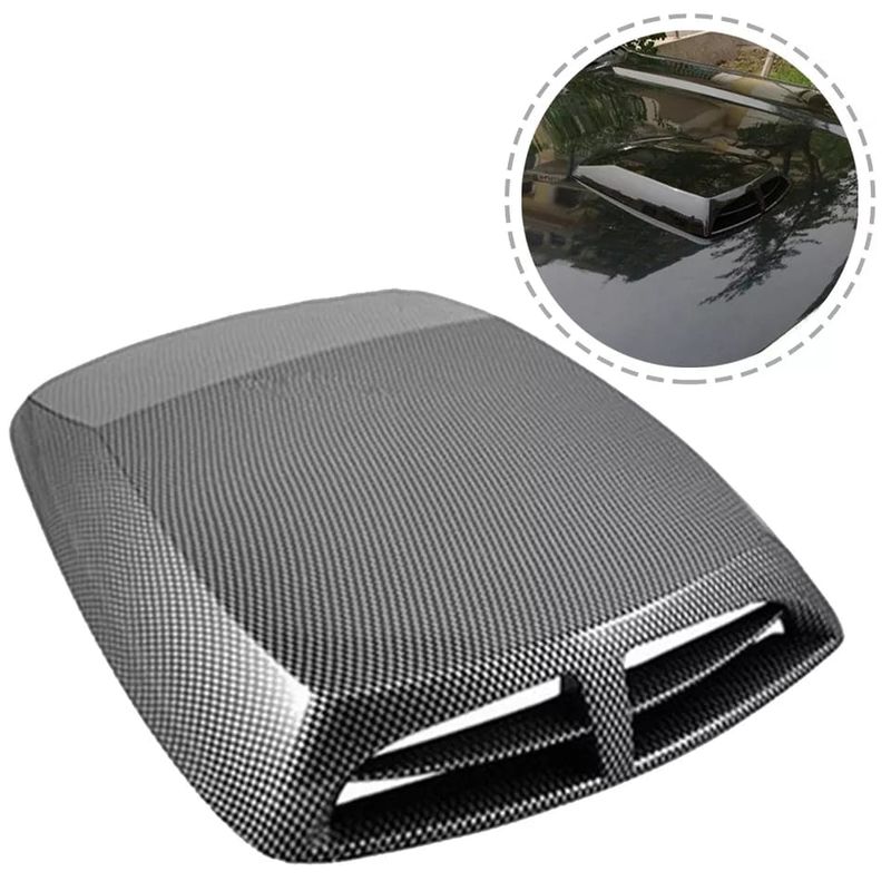 GENERICO - Toma de flujo de aire para capot autos decorativa Carbono