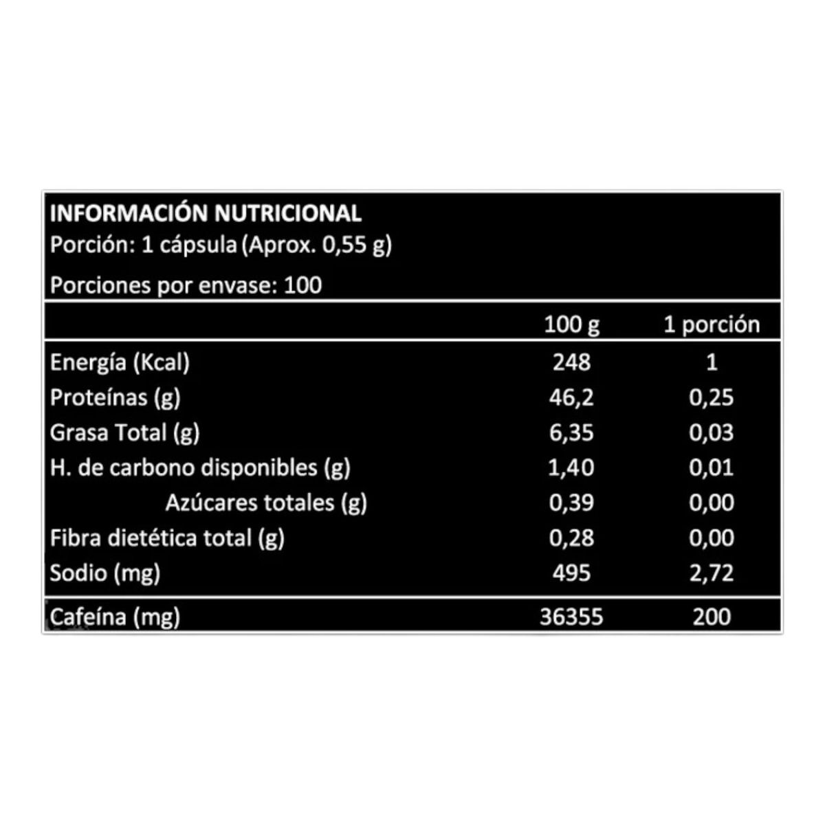 RH45 - CAFEINA MAGMA 100 CAPSULAS - RH45.