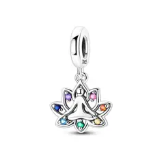 SILVER HEART - Charm Yoga y Siete Chakras Espiritual en Plata Fina 925