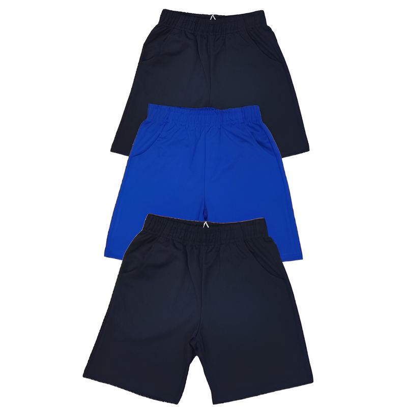 AGW - Pack 3 Short Niño Algodón Azules Y Negro