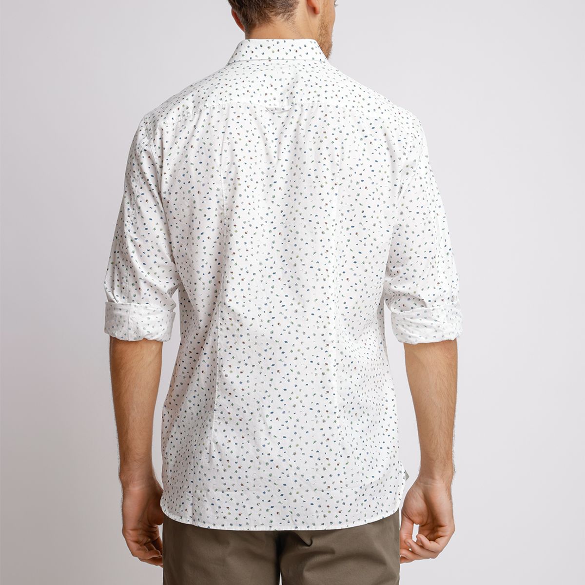 TRIAL - Camisa Manga Larga hombre Casual Slim Fit Benji Algodón Verde