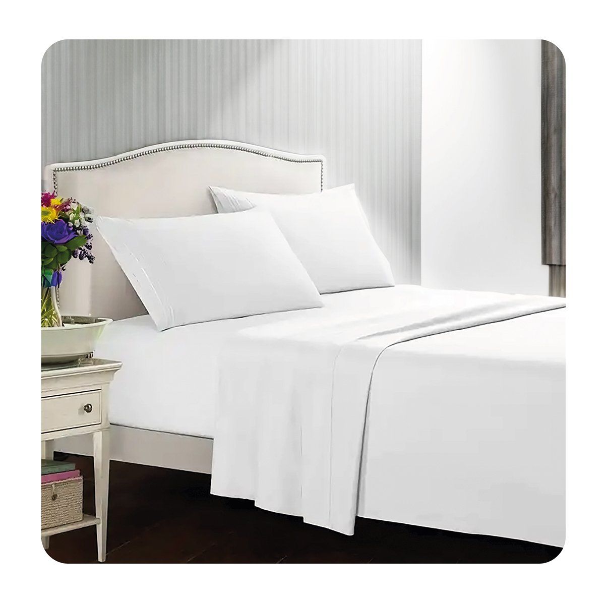 HOMELY - Sábanas Homely King 400 Hilos Soft Blanco
