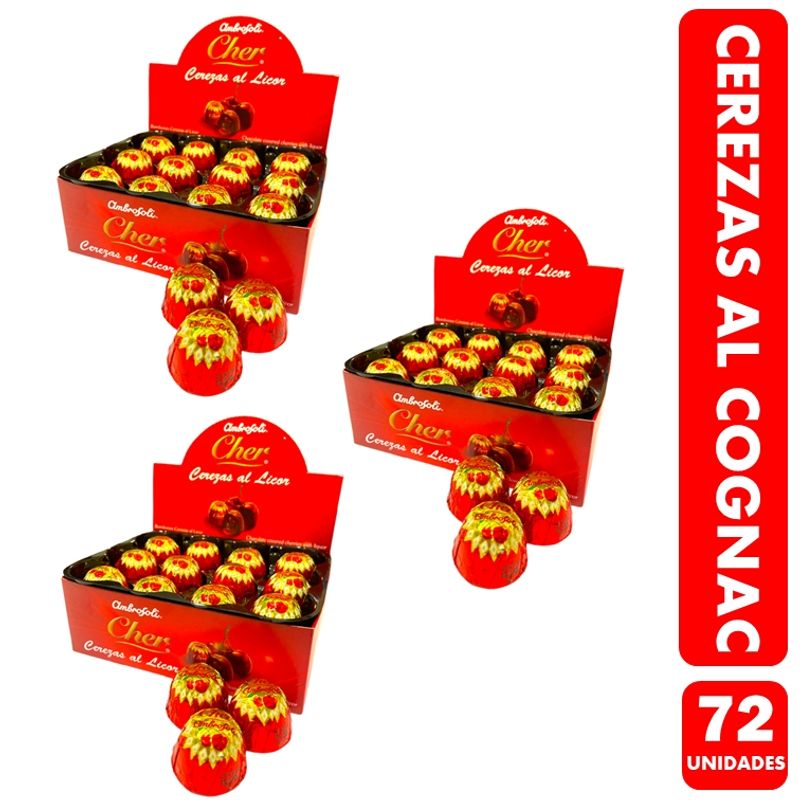 AMBROSOLI - Bombones Cerezas Al Coñac De Ambrosoli (caja De 72 Bombones)