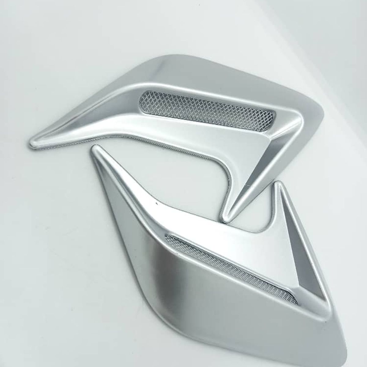 GENERICO - X2 Toma de flujo de aire tunning para lateral autos plata