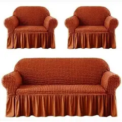 GENERICO - Funda Cubre Sofá Sillón Algodón Turco TERRACOTA 3-1-1 Cuerpos