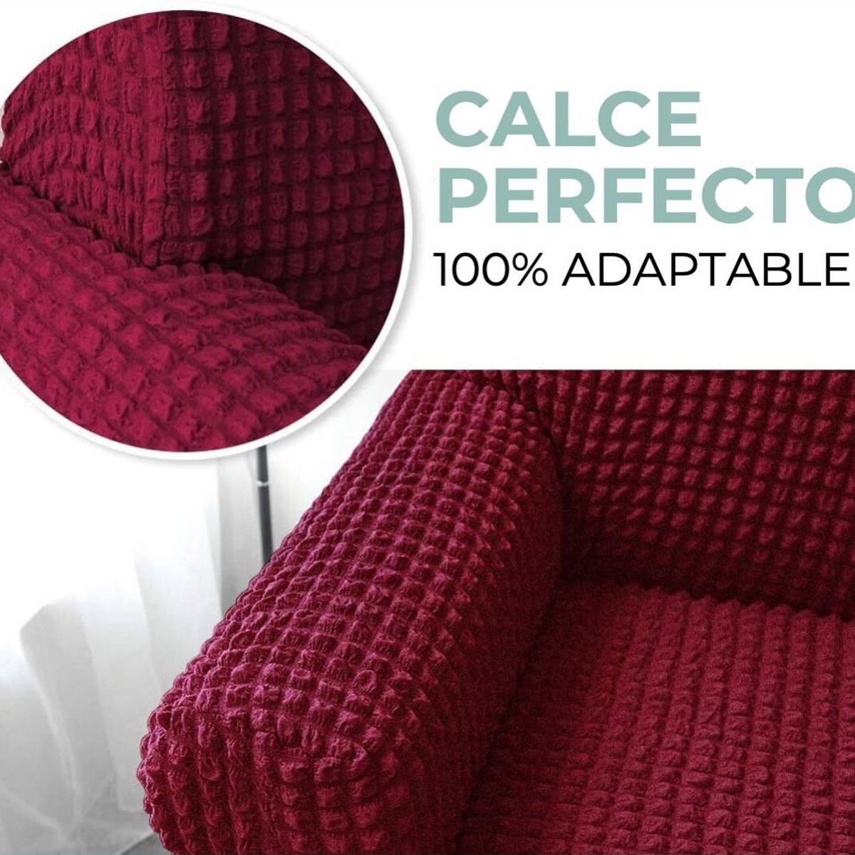 GENERICO - Funda Cubre Sofá Sillón Algodón Turco TERRACOTA 3-1-1 Cuerpos