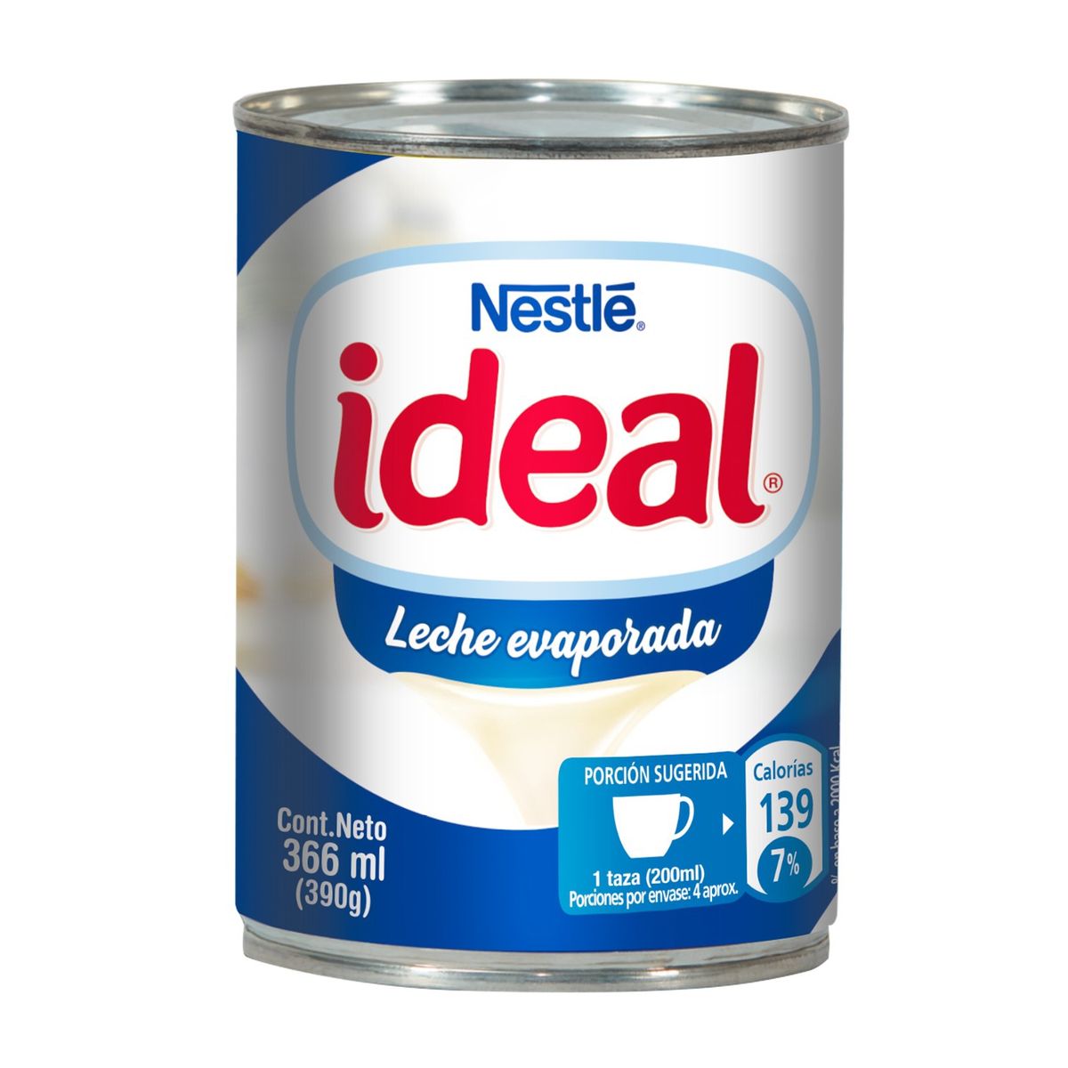 IDEAL - Leche Evaporada Ideal®  Clasica Tarro 390g Pack X4