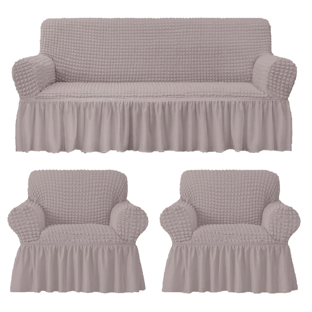 GENERICO - Funda Cubre Sofá Sillón Algodón Turco ARENA CLARO 3-1-1 Cuerpos