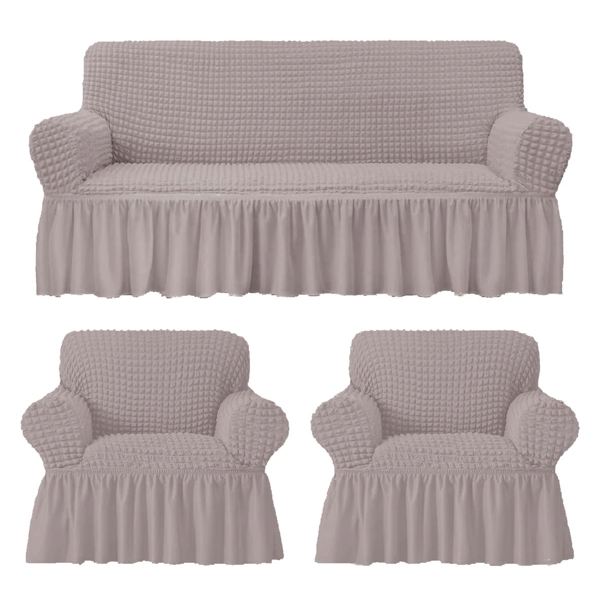 GENERICO - Funda Cubre Sofá Sillón Algodón Turco ARENA CLARO 3-1-1 Cuerpos